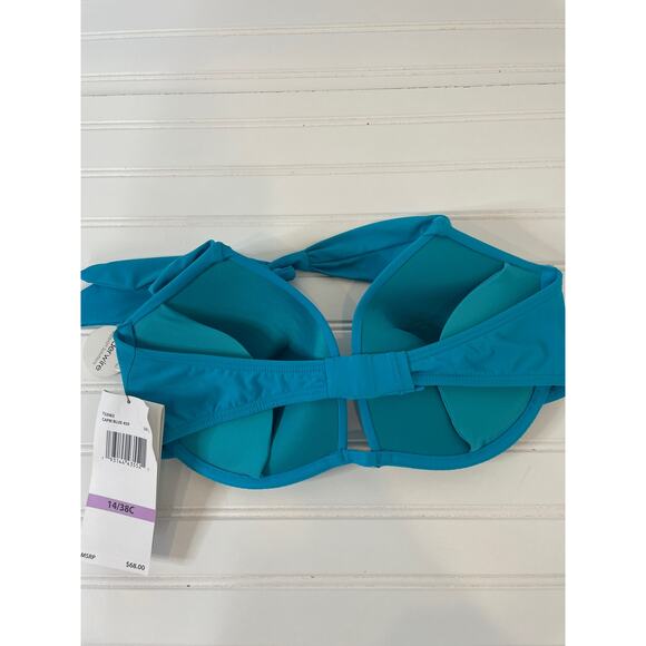 NWT Coco Reef Womens Capri Blue Push Up Underwire Swim Bra Bikini Top Size 38C - Picture 3 of 7
